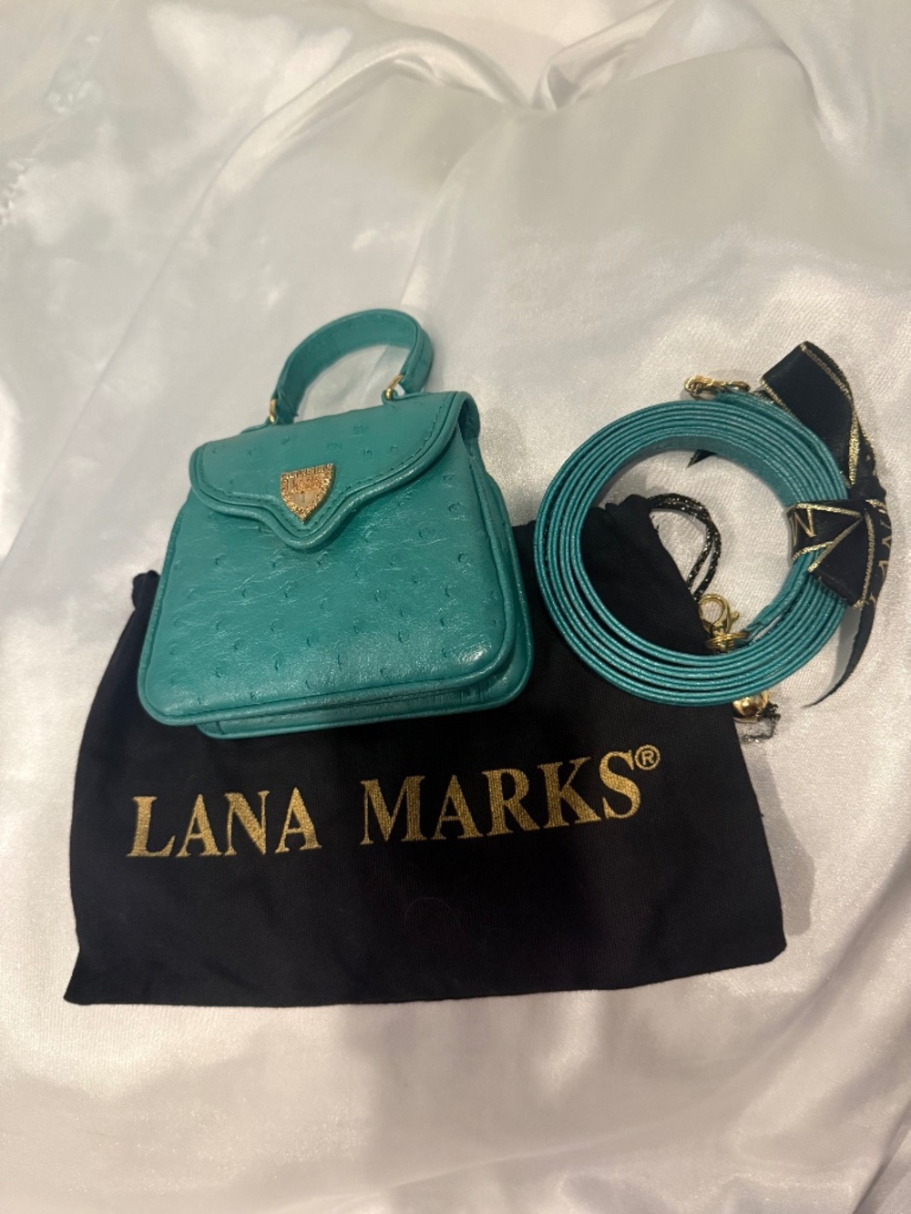 Lana Marks mini Princess Diana bag, a rare find in Emerald Ostrich